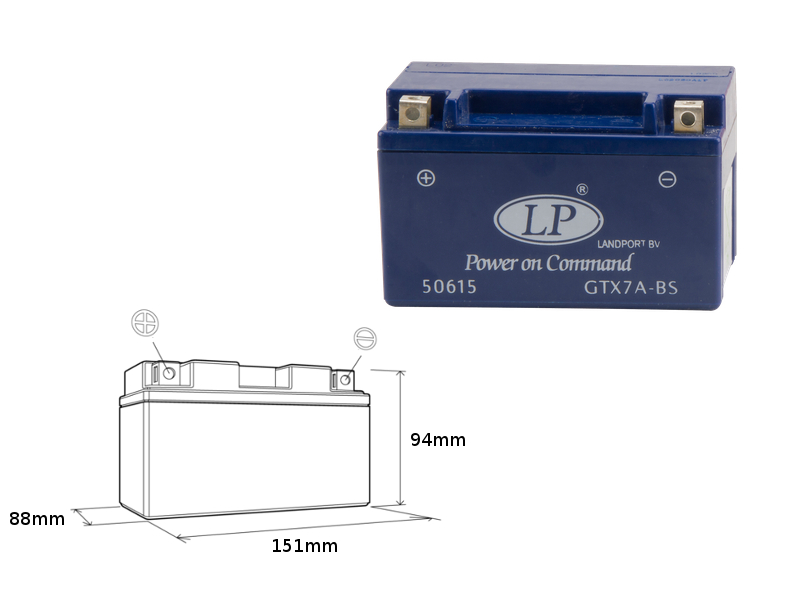 LANDPORT akumulátor gelový GTX7A-4 (MG LTX7A-4) 12V 7AH 151X88X94 bezúdržbový - - nahrazuje GTX7ABS L (8) (LANDPORT akumulátor gelový GTX7A-4 (MG)